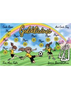 Goldilicious Soccer 13oz Vinyl Team Banner E-Z Order