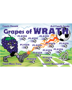 Grapes of Wrath Soccer 13oz Vinyl Team Banner E-Z Order