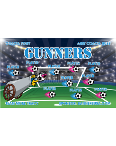 Gunners Soccer 13oz Vinyl Team Banner E-Z Order