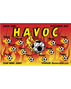 Havoc Soccer 13oz Vinyl Team Banner E-Z Order