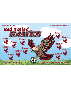 Red Tailed Hawks Soccer 13oz Vinyl Team Banner E-Z Order