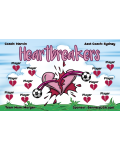 Heartbreakers Soccer 13oz Vinyl Team Banner E-Z Order