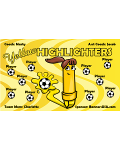 Highlighters Soccer 13oz Vinyl Team Banner E-Z Order