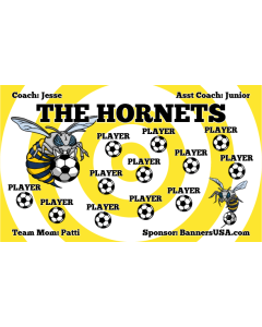 Hornets Soccer 13oz Vinyl Team Banner E-Z Order