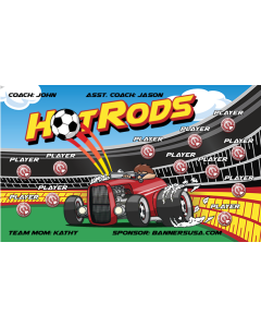 Hot Rods Soccer 13oz Vinyl Team Banner E-Z Order