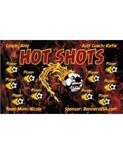 Hot Shots Soccer 13oz Vinyl Team Banner E-Z Order