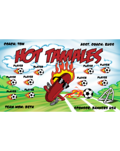 Hot Tamales Soccer 13oz Vinyl Team Banner E-Z Order