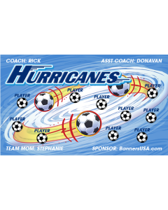 Hurricanes Soccer 13oz Vinyl Team Banner E-Z Order