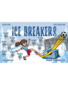 Ice Breakers Soccer 13oz Vinyl Team Banner E-Z Order