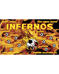 Infernos Soccer 13oz Vinyl Team Banner E-Z Order