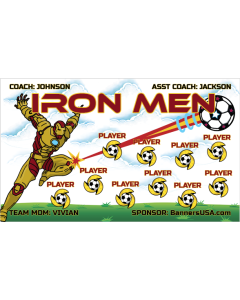 Iron Men Soccer 13oz Vinyl Team Banner E-Z Order