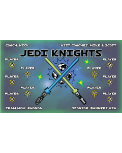 Jedi Knights Soccer 13oz Vinyl Team Banner E-Z Order