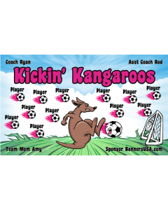 Kickin' Kangaroos Soccer 13oz Vinyl Team Banner E-Z Order