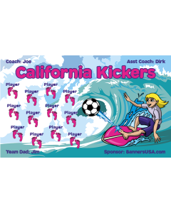 California Kickers Soccer 13oz Vinyl Team Banner E-Z Order