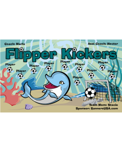 Flipper Kickers Soccer 13oz Vinyl Team Banner E-Z Order