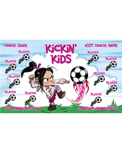 Kickin' Kids Soccer 13oz Vinyl Team Banner E-Z Order