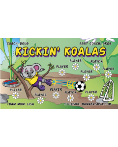 Kickin' Koalas Soccer 13oz Vinyl Team Banner E-Z Order