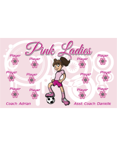 Pink Ladies Soccer 13oz Vinyl Team Banner E-Z Order