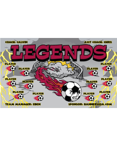 Legends Soccer 13oz Vinyl Team Banner E-Z Order