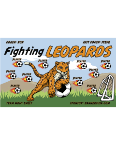 Fighting Leopards Soccer 13oz Vinyl Team Banner E-Z Order