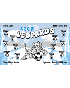 Snow Leopards Soccer 13oz Vinyl Team Banner E-Z Order