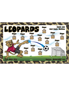 Leopards Soccer 13oz Vinyl Team Banner E-Z Order