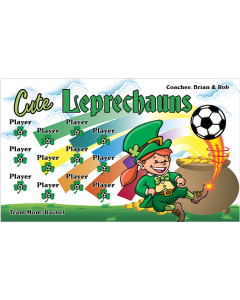 Cute Leprechauns Soccer 13oz Vinyl Team Banner E-Z Order