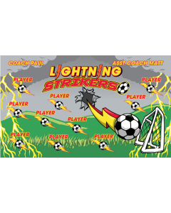 Lightning Strikers Soccer 13oz Vinyl Team Banner E-Z Order