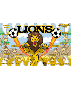 Lions Soccer 13oz Vinyl Team Banner E-Z Order