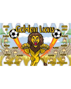 Lions Soccer 13oz Vinyl Team Banner E-Z Order