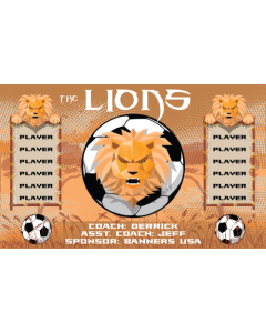 Lions Soccer 13oz Vinyl Team Banner E-Z Order