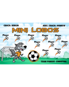 Mini Lobos Soccer 13oz Vinyl Team Banner E-Z Order