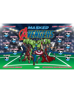 Masked Avengers Soccer 13oz Vinyl Team Banner E-Z Order