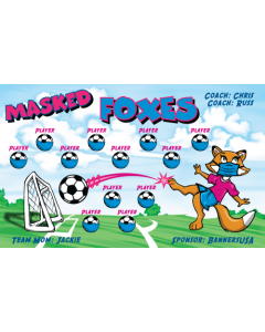 Masked Foxes Soccer 13oz Vinyl Team Banner E-Z Order