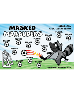 Masked Marauders Soccer 13oz Vinyl Team Banner E-Z Order