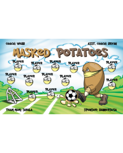 Masked Potatoes Soccer 13oz Vinyl Team Banner E-Z Order