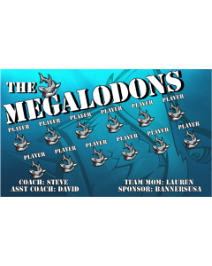 Megalodons Soccer 13oz Vinyl Team Banner E-Z Order