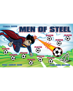 Men of Steel Soccer 13oz Vinyl Team Banner E-Z Order