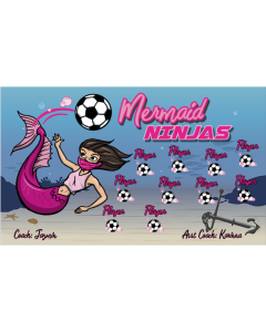 Mermaid Ninjas Soccer 13oz Vinyl Team Banner E-Z Order