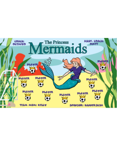 Princess Mermaids Soccer 13oz Vinyl Team Banner E-Z Order