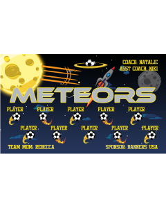 Meteors Soccer 13oz Vinyl Team Banner E-Z Order