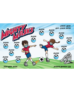 Mighty Masks Soccer 13oz Vinyl Team Banner E-Z Order