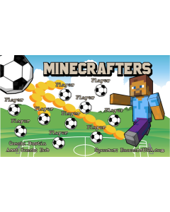 Minecrafters Soccer 13oz Vinyl Team Banner E-Z Order