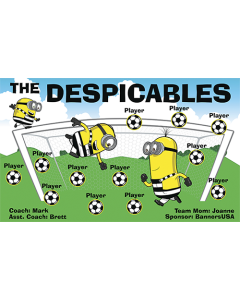 Despicables Soccer 13oz Vinyl Team Banner E-Z Order