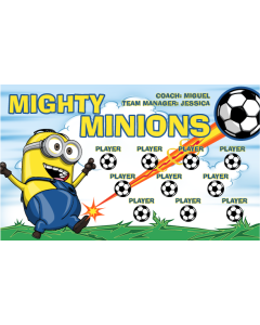 Mighty Minions Soccer 13oz Vinyl Team Banner E-Z Order