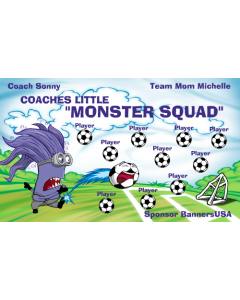 Coaches Little Monster Squad Soccer 13oz Vinyl Team Banner E-Z Order