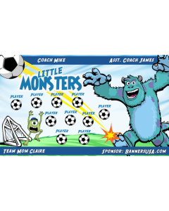 Little Monsters Soccer 13oz Vinyl Team Banner E-Z Order