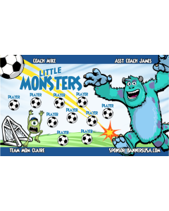 Little Monsters Soccer 13oz Vinyl Team Banner E-Z Order