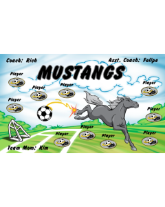 Mustangs Soccer 13oz Vinyl Team Banner E-Z Order