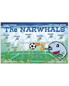 Narwhals Soccer 13oz Vinyl Team Banner E-Z Order